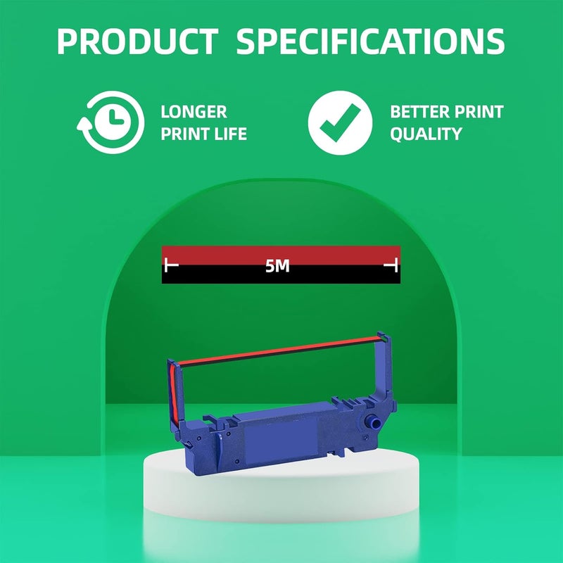 COSOB Store 12 حزمة بديل شريط متوافق لطابعة SP700 شريط SP700 SP-700 RC700 RC-700 استخدام مع Star SP700 SP700BR RC700BR SP712 SP712R SP717 SP742R SP747 SP740 طابعة (أسود وأحمر) - Image 2
